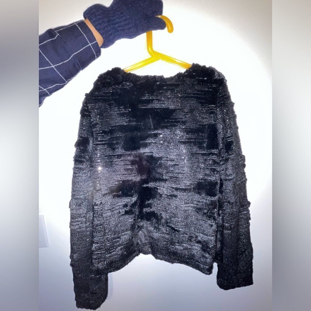 Buffalo David Bitton black bedazzled fake fur jacket - Picture 3 of 5